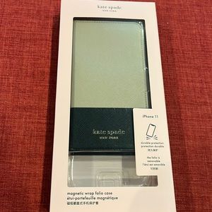 New in box Kate Spade magnetic wrap folio coarse for IPhone 11.